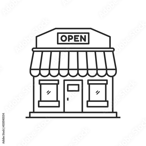 Store building icon line art