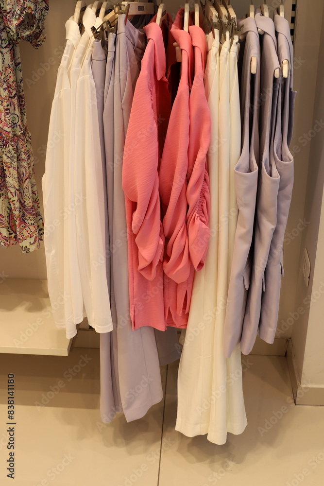 Advertising women's clothing on a display window in a large supermarket in Israel. Advertising women's clothing on a display window in a large supermarket in Israel.