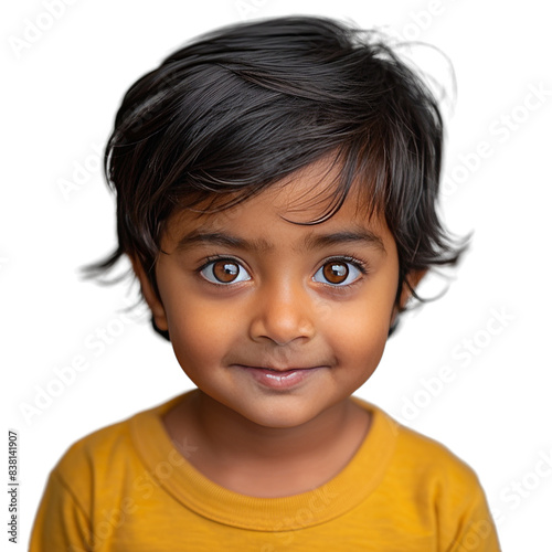 Happy Indian boy in studio setting