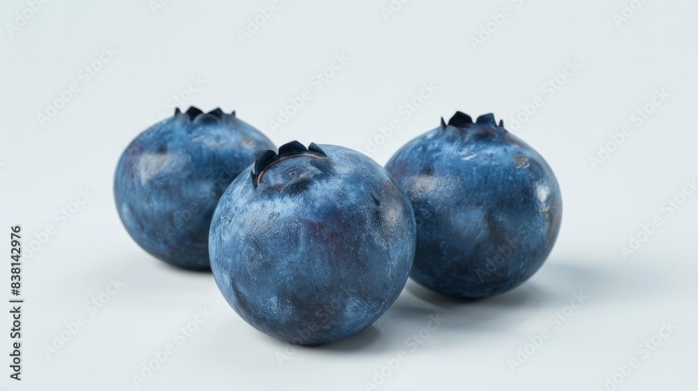 Obraz premium Blueberry on white background generative ai