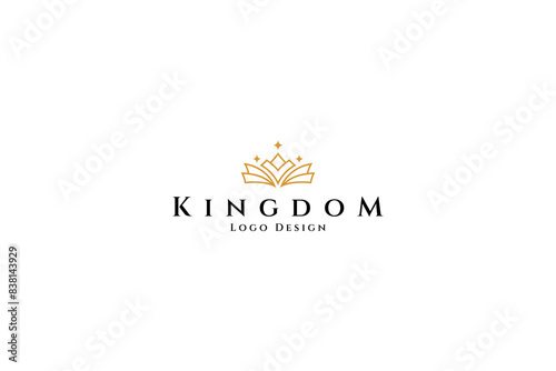 Kingdom crown luxury logo design concept