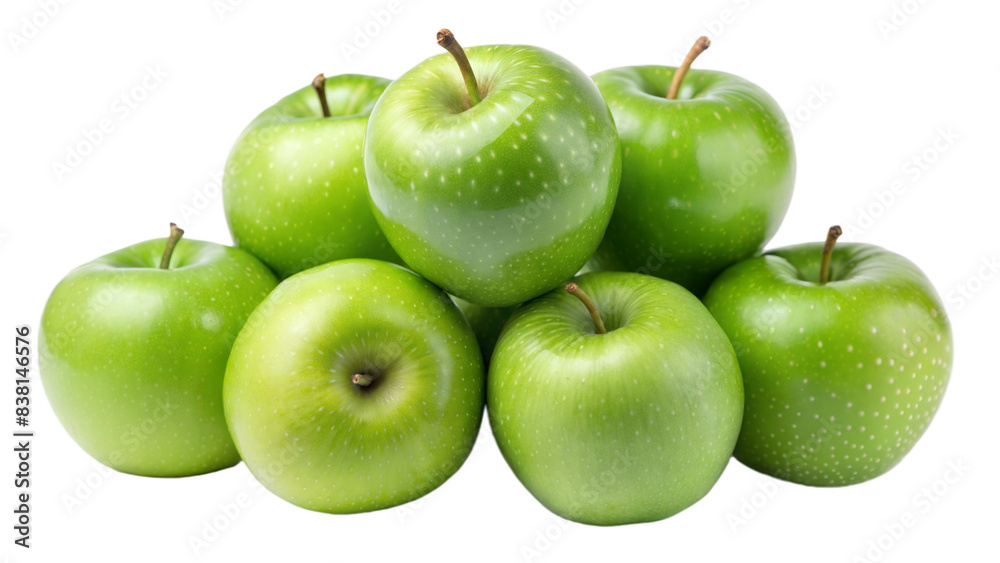 Cluster of green apple isolated on white background Cluster of green apple isolated on white background