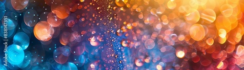 Abstract colorful bokeh background with warm and cool tones. photo