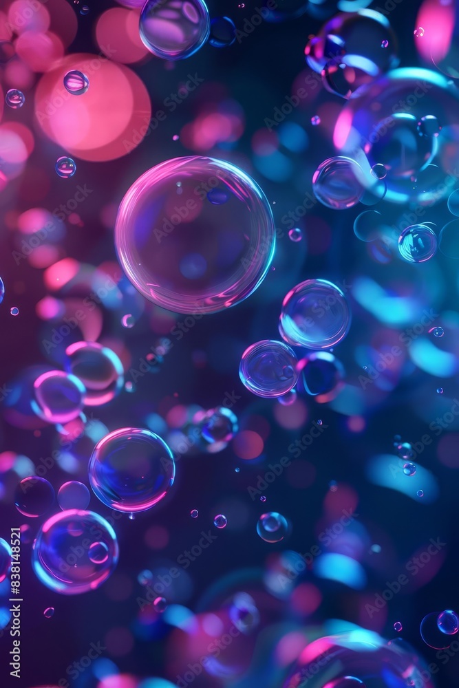 Abstract background with colorful bubbles floating in a dark liquid. A vibrant and playful image. Abstract background with colorful bubbles floating in a dark liquid. A vibrant and playful image.