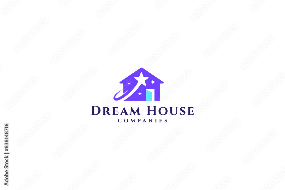 Dream house logo. Property, building, real estate agency and business template Dream house logo. Property, building, real estate agency and business template