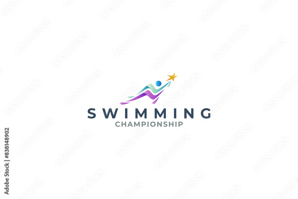 Fototapeta premium Swimming championship competition logo
