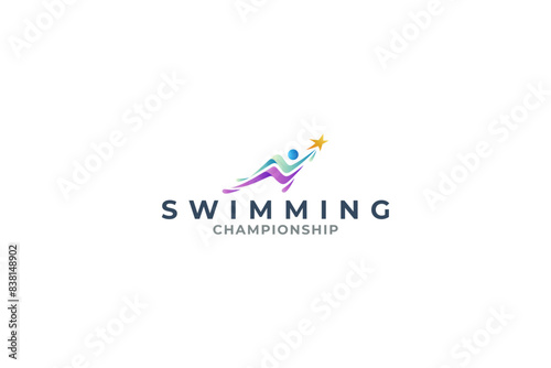 Swimming championship competition logo