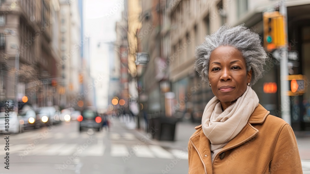 Smiling Mature Woman in Urban Setting Smiling Mature Woman in Urban Setting