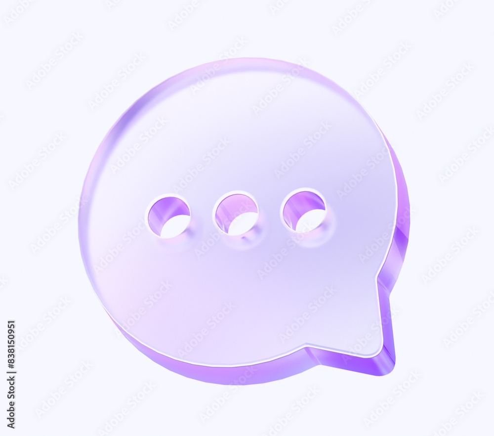 glass chat bubble shape with colorful gradient. 3d rendering illustration for graphic design, presentation or background glass chat bubble shape with colorful gradient. 3d rendering illustration for graphic design, presentation or background