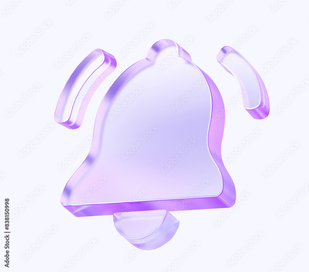 glass bell icon shape with colorful gradient. 3d rendering illustration for graphic design, presentation or background glass bell icon shape with colorful gradient. 3d rendering illustration for graphic design, presentation or background