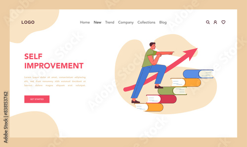 Self-improvement in neuro-linguistic programming. Flat vector illustration