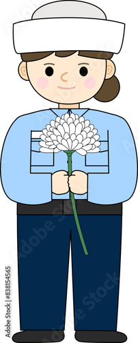 대한민국 호국보훈의 달 벡터 일러스트 오브젝트 (Korea Navy Uniform, Navy Character, 현충일, 국군의 날, 625 전쟁, 연평해전, 육군, 한국 군인, 군복, 모자, 장교, 여군, 무궁화, 태극기, 현충원, 전쟁기념관, 국가유공자, 보훈가족)