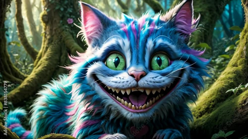 Cheshire cat on tree smiling Cheshire cat on tree smiling