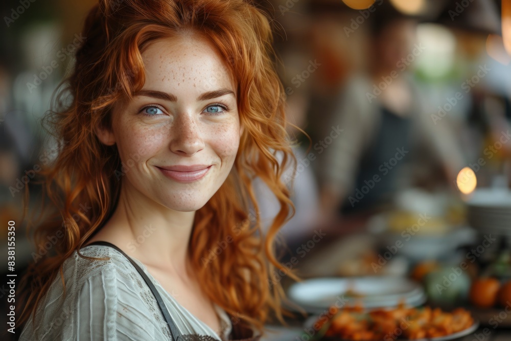 Obraz premium Portrait of red hair woman. authenticity and uniqueness concept.