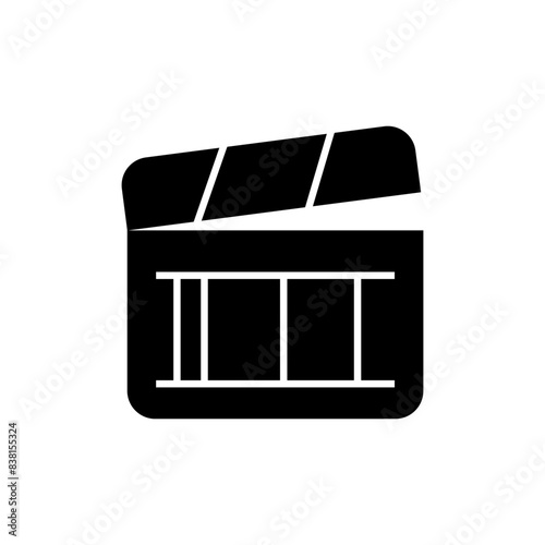 Clapper Icon in flat style isolated on white background