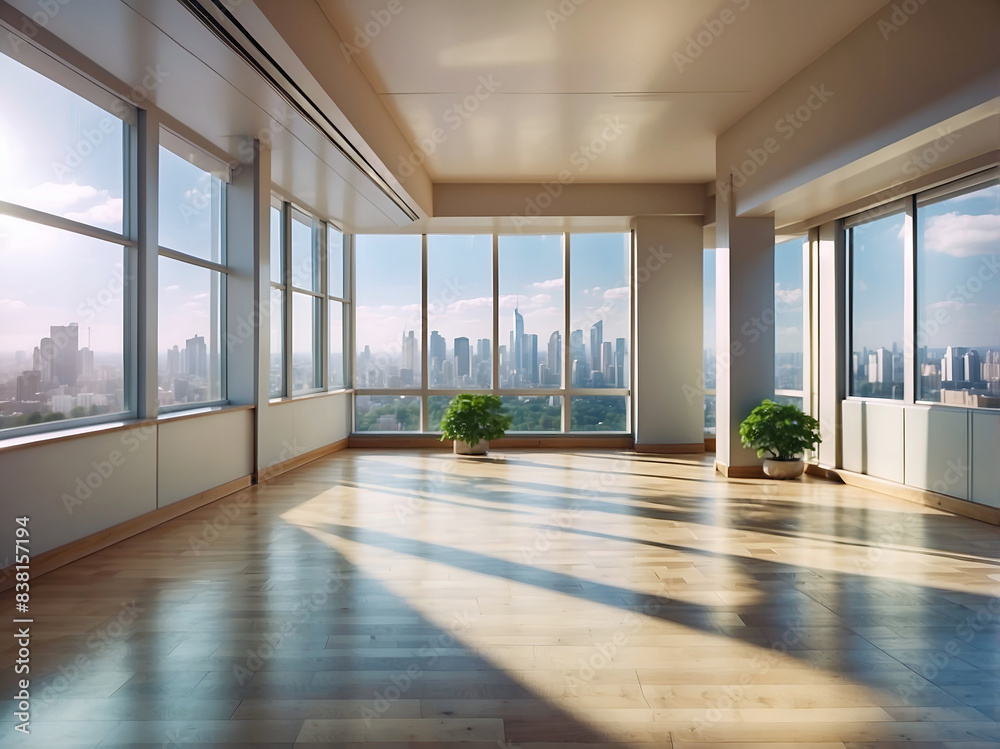 © Skstor - A large sunny room with wide top background views © Skstor - A large sunny room with wide top background views