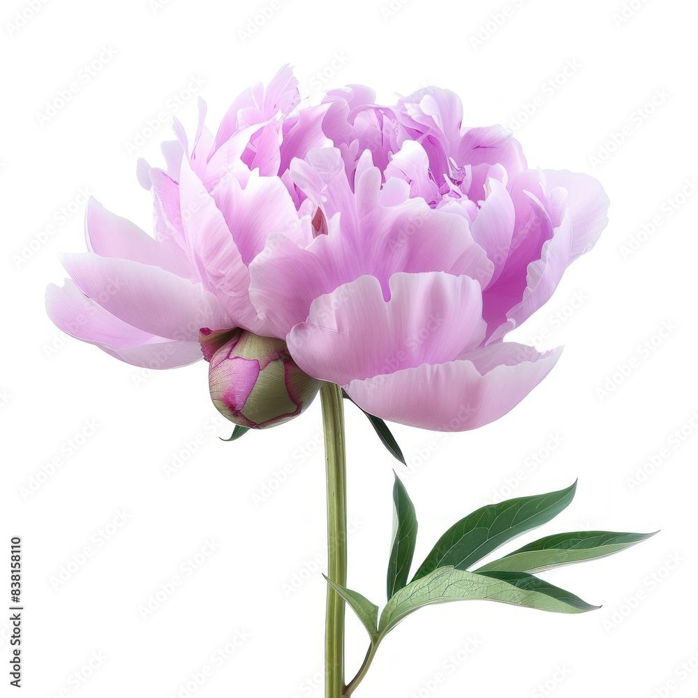 Obraz premium Peony isolated on white background. High-resolution image of delicate and vibrant flower.