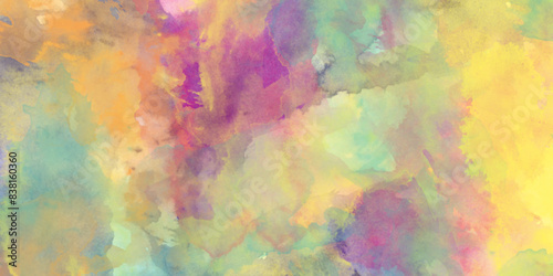 Soft watercolor splashes of grunge watercolor background  pastel watercolor paper textured illustration  Colorful and bright watercolor background texture with grunge watercolor splashes.