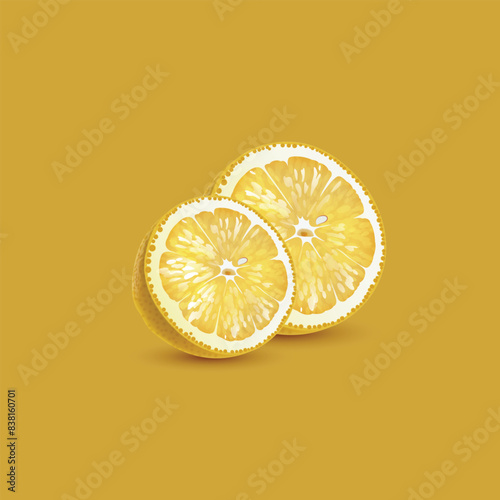 lemon slices on a white background