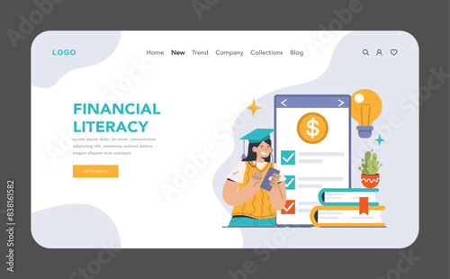 Empowering Financial Literacy concept. Flat vector illustration