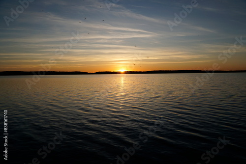 Fototapeta Naklejka Na Ścianę i Meble -  Scenic sunset over lake - Masuria, Poland