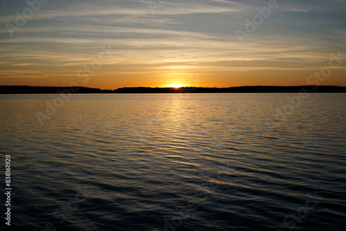 Scenic sunset over lake - Masuria, Poland