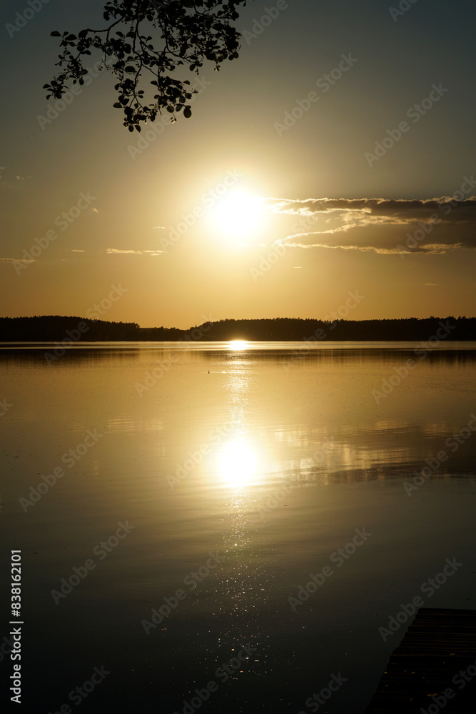 Obraz premium Scenic sunset over lake - Masuria, Poland