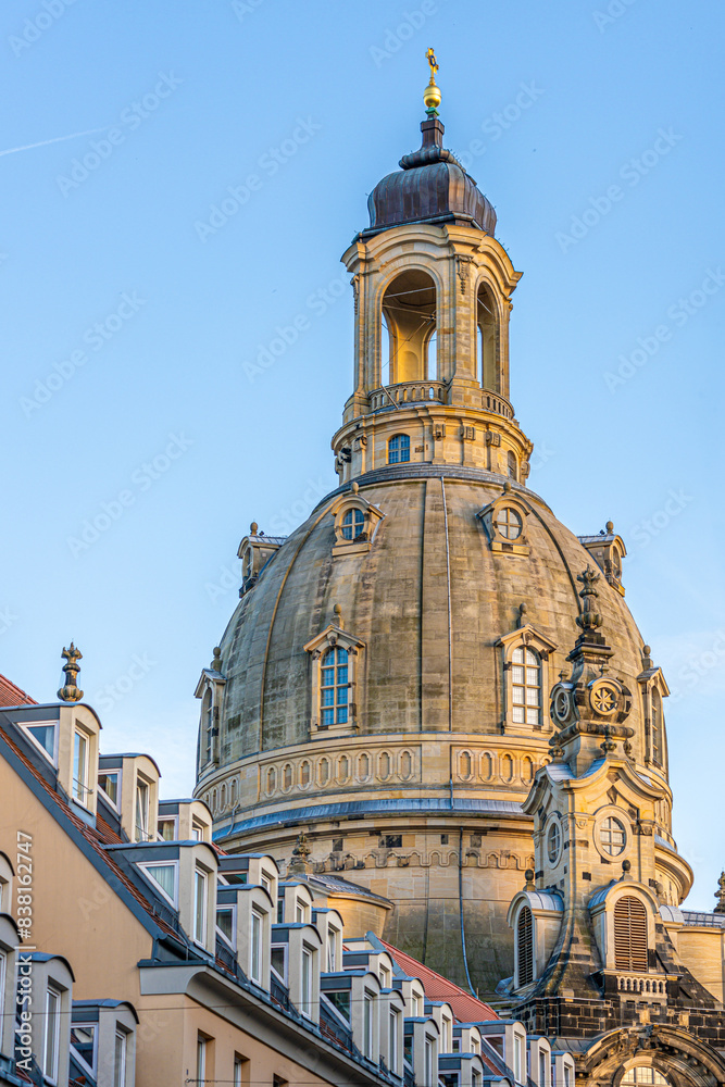 Fototapeta premium Frauenkirche Dome in Dresden at Sunrise