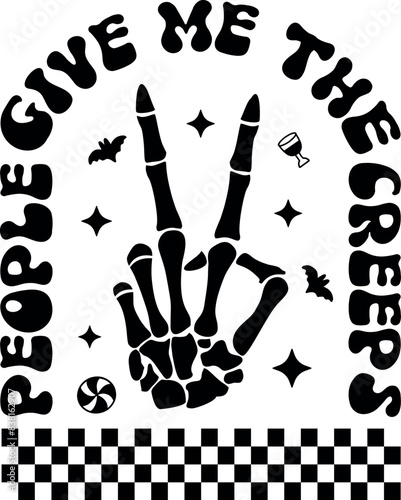 Vector of "people give me the creeps" quote