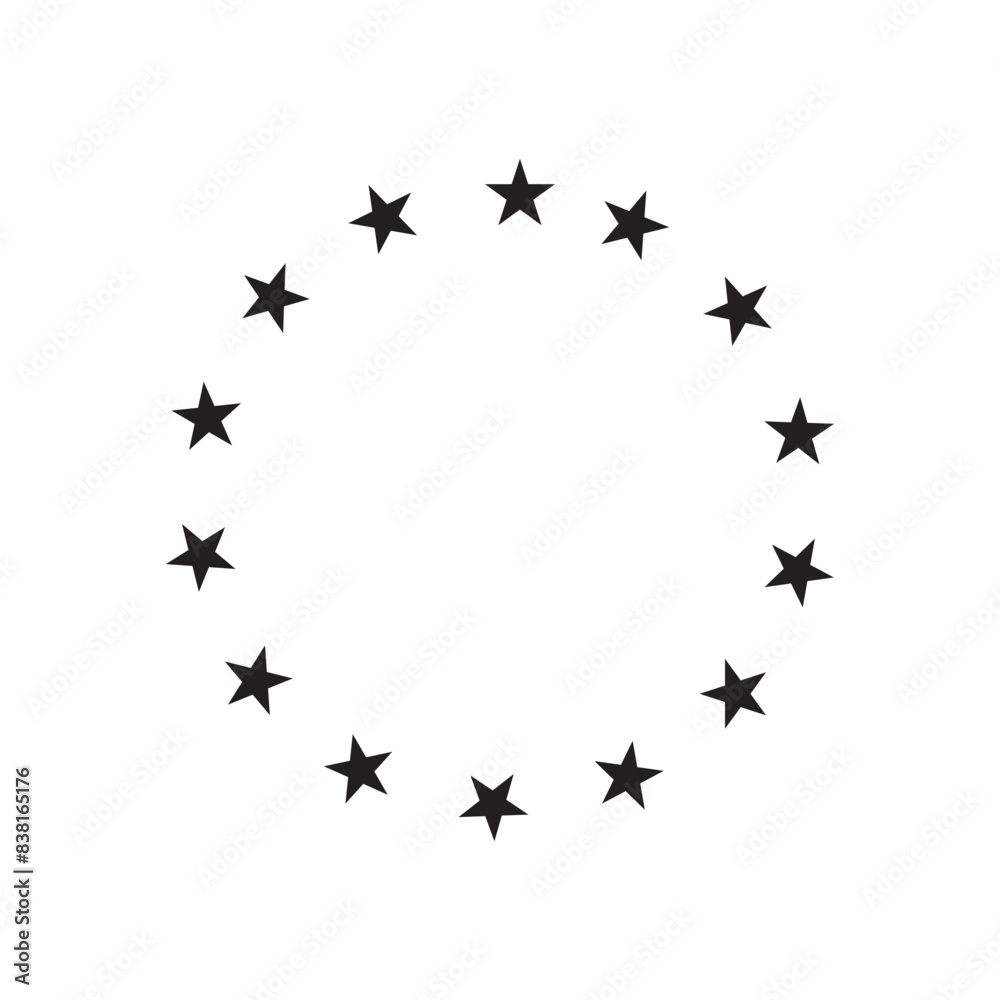 star in circle isolated on white background vector illustration. stars in round circular emblem. Stars in circle icon vector. star in circle isolated on white background vector illustration. stars in round circular emblem. Stars in circle icon vector.