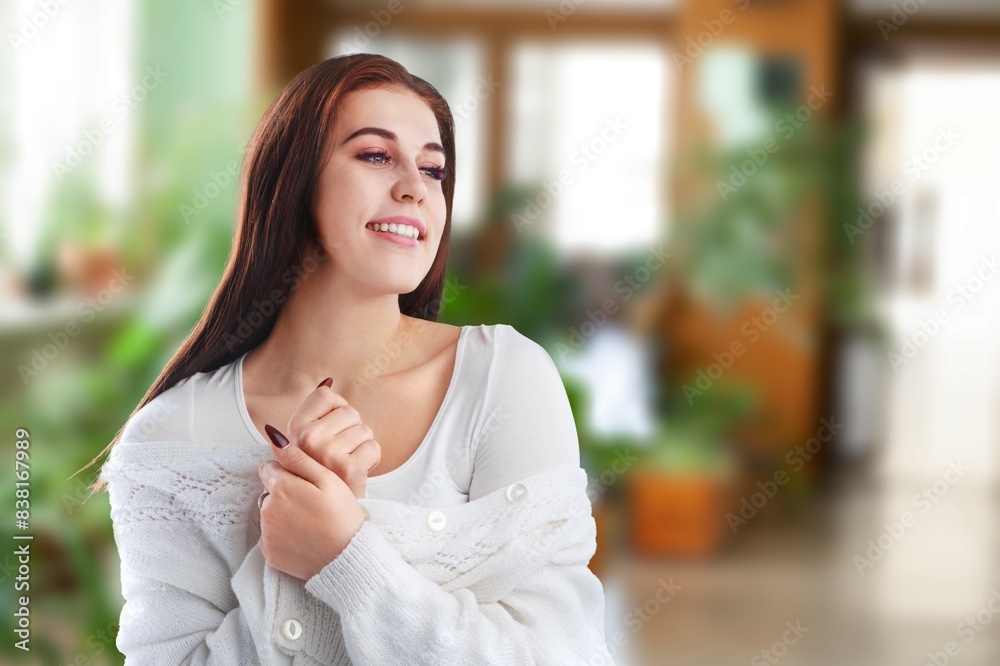 photo of beautiful woman relaxing at home photo of beautiful woman relaxing at home
