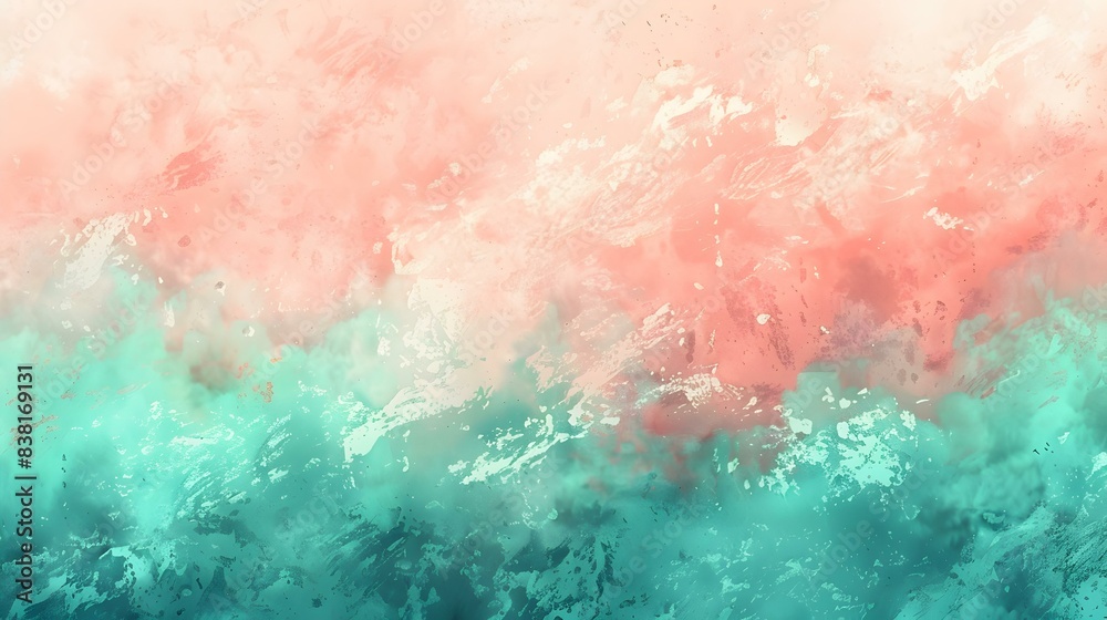Obraz premium Gradient coral to mint smooth background