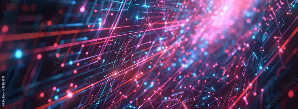 Glowing Neon Network on Futuristic Tech Background, Futuristic Digital Network with Neon Glow Glowing Neon Network on Futuristic Tech Background, Futuristic Digital Network with Neon Glow