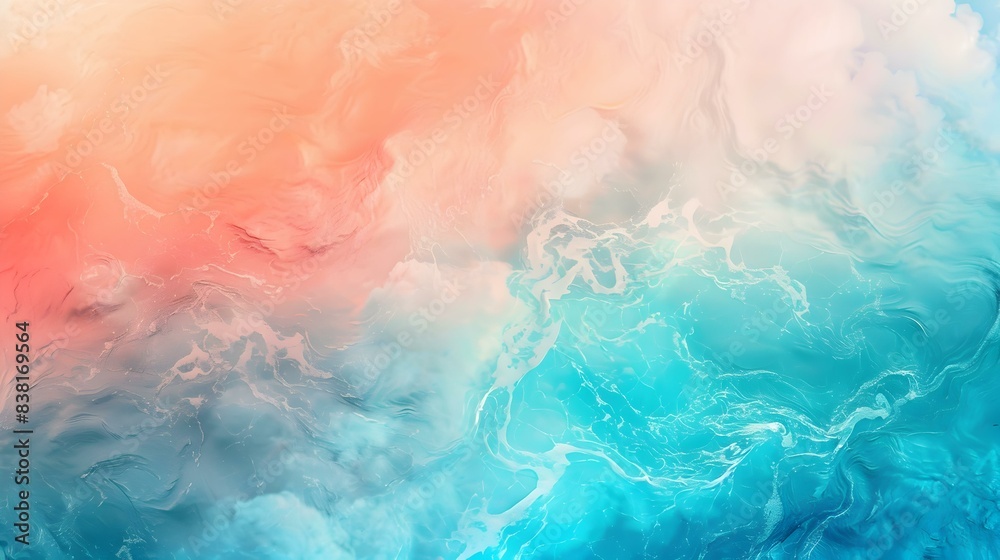 Fototapeta premium Gradient aquamarine to coral backdrop