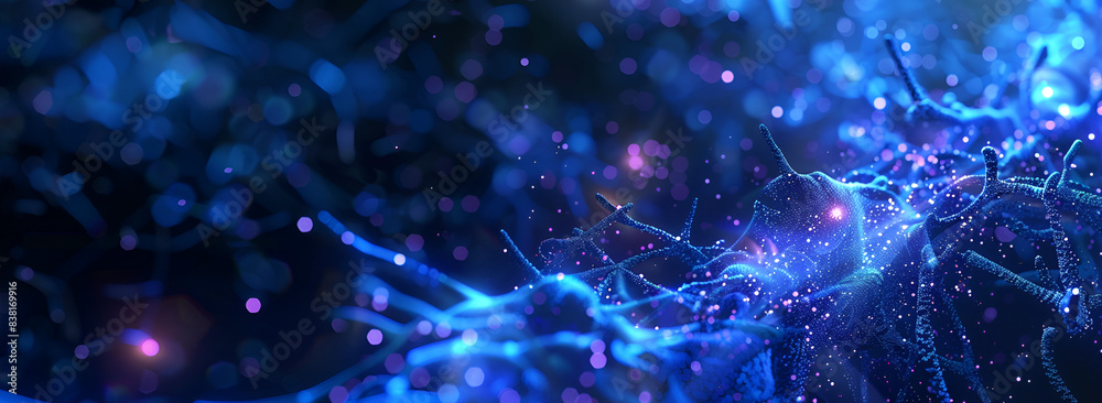 Cyber Network on Cobalt Blue Backdrop, Cobalt Blue Advanced Digital Interface Cyber Network on Cobalt Blue Backdrop, Cobalt Blue Advanced Digital Interface