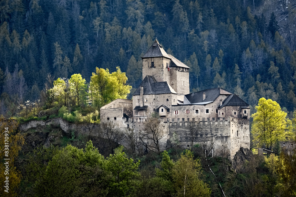 Tasso Castle (Burg Reifenstein): one of the most famous medieval strongholds in southern Tyrol. Campo di Trens, Italy.