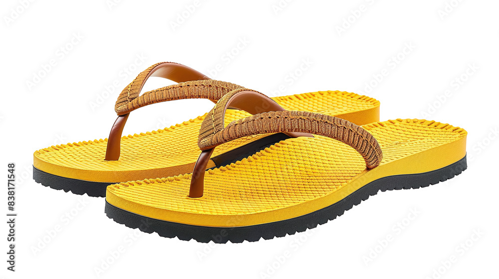Naklejka premium Yellow flipflop sandals. PNG