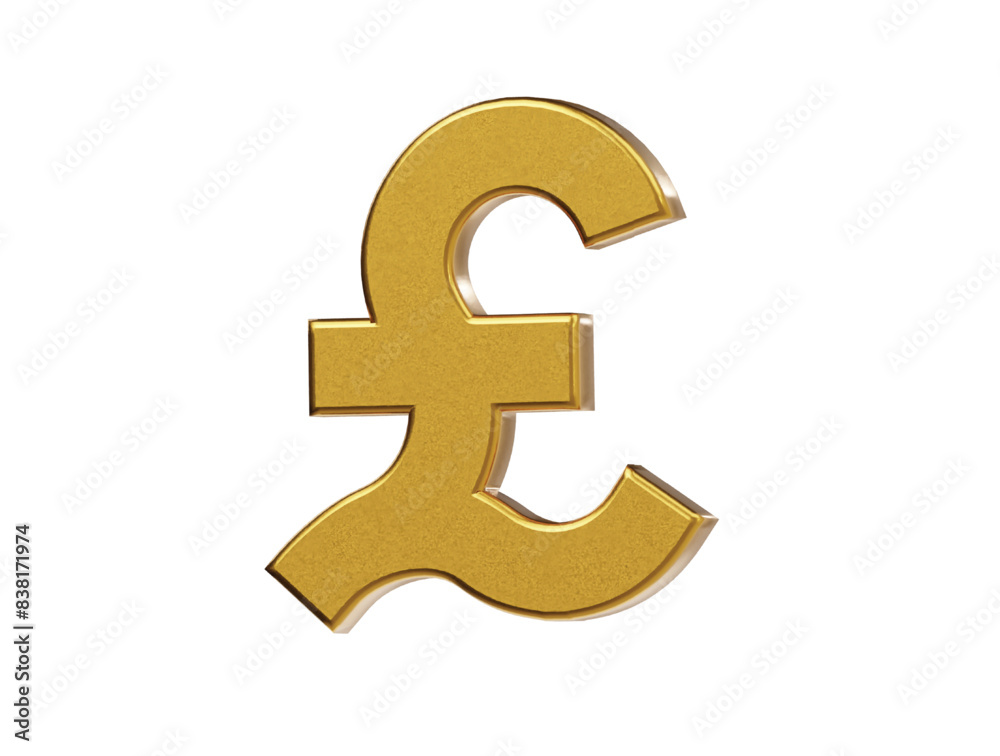 Pound icon 3d render illustration
