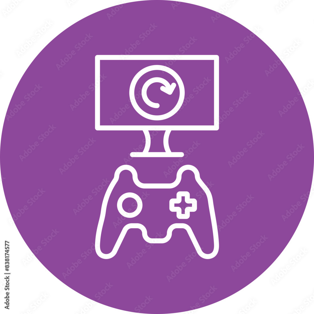 Game Overload line circle icon Game Overload line circle icon
