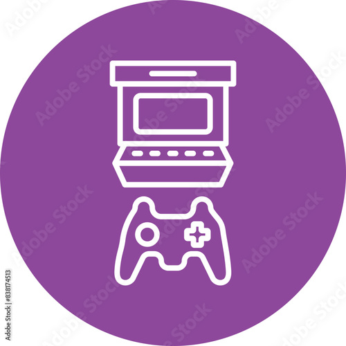 Arcade Classics line circle icon