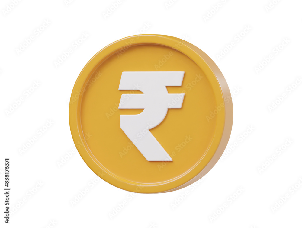 Rupee icon 3d render illustration Rupee icon 3d render illustration