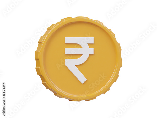 Rupee icon 3d render illustration