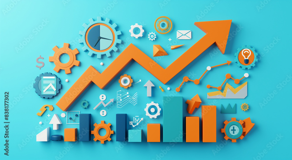 Fototapeta premium Soaring to Success A Visual Representation of Business Growth