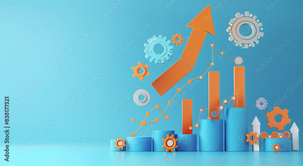 Naklejka premium Soaring to Success A Visual Representation of Business Growth