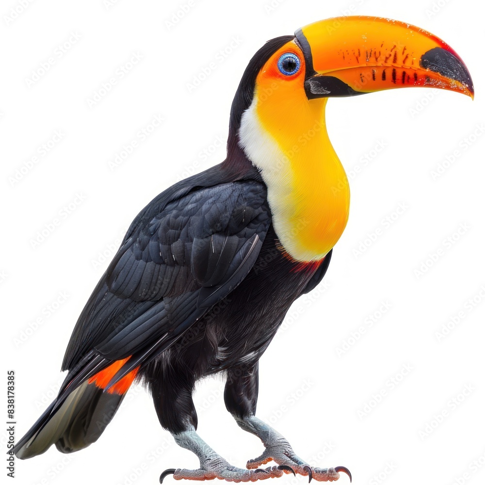 Fototapeta premium Colorful Toucan isolated on a white background in high resolution.