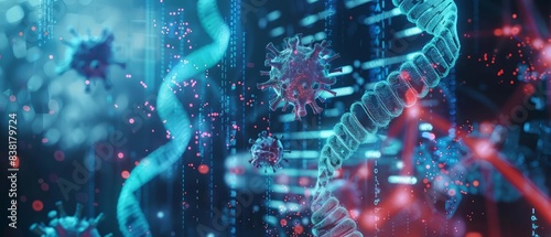 A hightech illustration depicts the futuristic capabilities of a new mRNA vaccine platform, designed for rapid development