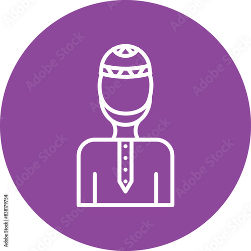 Muslim line circle icon