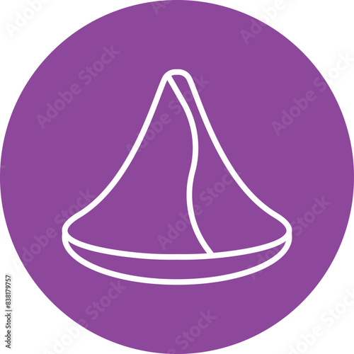 Samosa line circle icon