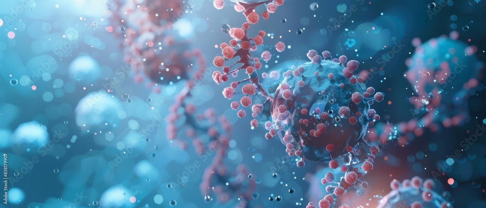A hightech illustration depicts the futuristic capabilities of a new mRNA vaccine platform, designed for rapid development A hightech illustration depicts the futuristic capabilities of a new mRNA vaccine platform, designed for rapid development