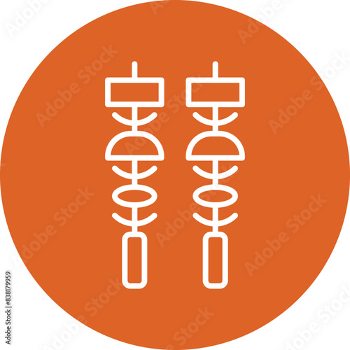 Skewer line circle icon